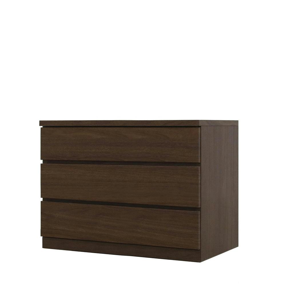 丸田木工 フィット チェスト タンス 幅80 3段 奥行44cm ウォールナット 押入れ収納 衣類収納 衣装ケース fi080344cwn【別送品】