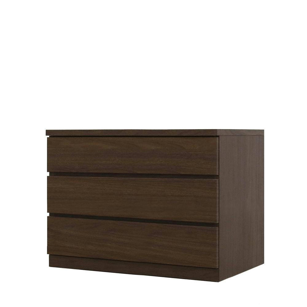 チェスト タンス 幅80cm 3段 奥行55cm 桐引き出し クローゼット 押入れ 収納 完成品 国産 大川家具 ウォールナット 丸田木工 フィット fi080355cwn【別送品】