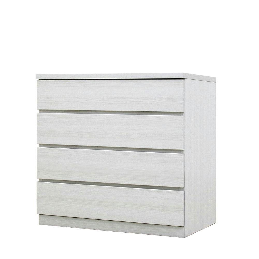 丸田木工 フィット チェスト タンス 幅80 4段 奥行44cm ホワイト 押入れ収納 衣類収納 衣装ケース fi080444cwh【別送品】