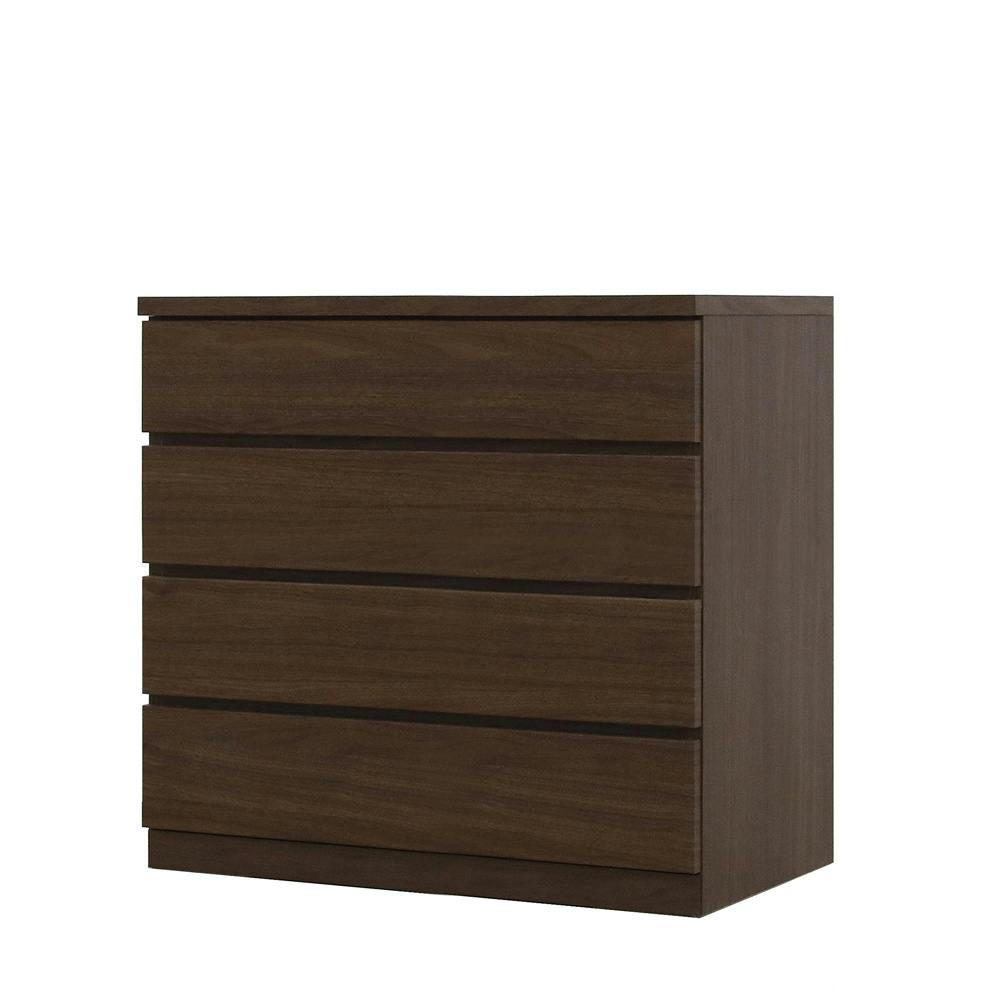 丸田木工 桐詞 チェスト タンス 幅88 4段 ウォールナット 衣類収納