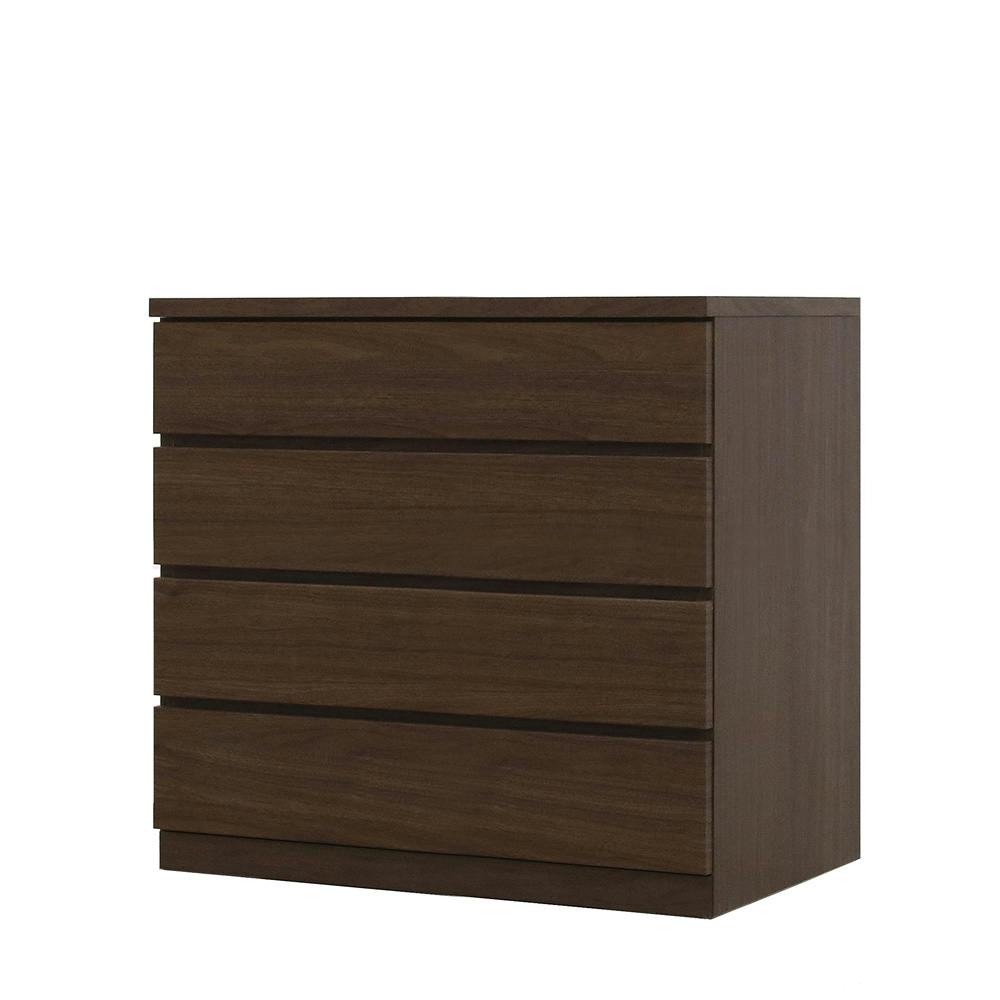 チェスト タンス 幅80cm 4段 奥行55cm 桐引き出し クローゼット 押入れ 収納 完成品 国産 大川家具 ウォールナット 丸田木工 フィット fi080455cwn【別送品】