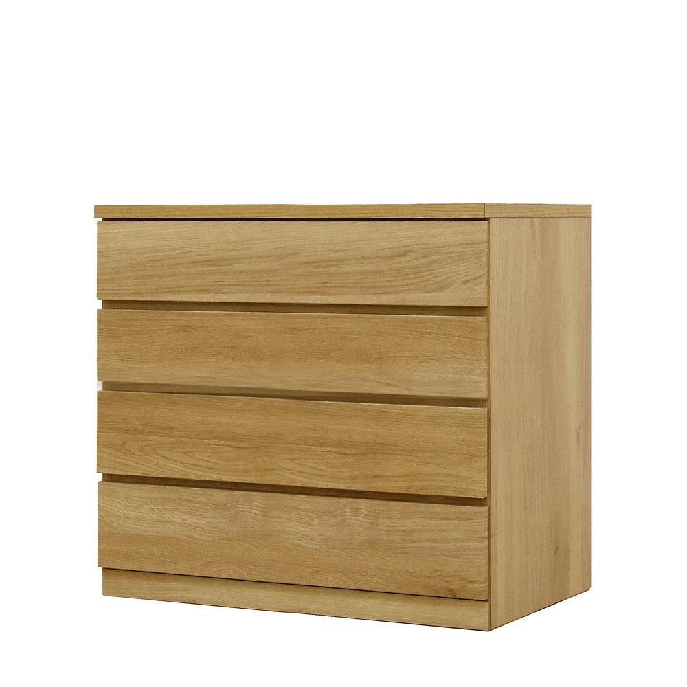 丸田木工 フィット チェスト タンス 幅80 4段 奥行55cm オーク 押入れ収納 衣類収納 衣装ケース fi080455cwo【別送品】