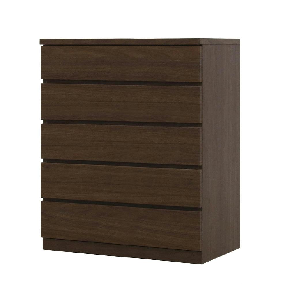 丸田木工 フィット チェスト タンス 幅80 5段 奥行44cm ウォールナット 押入れ収納 衣類収納 衣装ケース fi080544cwn【別送品】