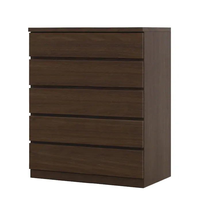 丸田木工 フィット チェスト タンス 幅80 5段 奥行44cm ウォールナット 押入れ収納 衣類収納 衣装ケース fi080544cwn【別送品】