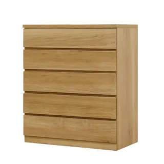 丸田木工 フィット チェスト タンス 幅80 5段 奥行44cm オーク 押入れ収納 衣類収納 衣装ケース fi080544cwo【別送品】