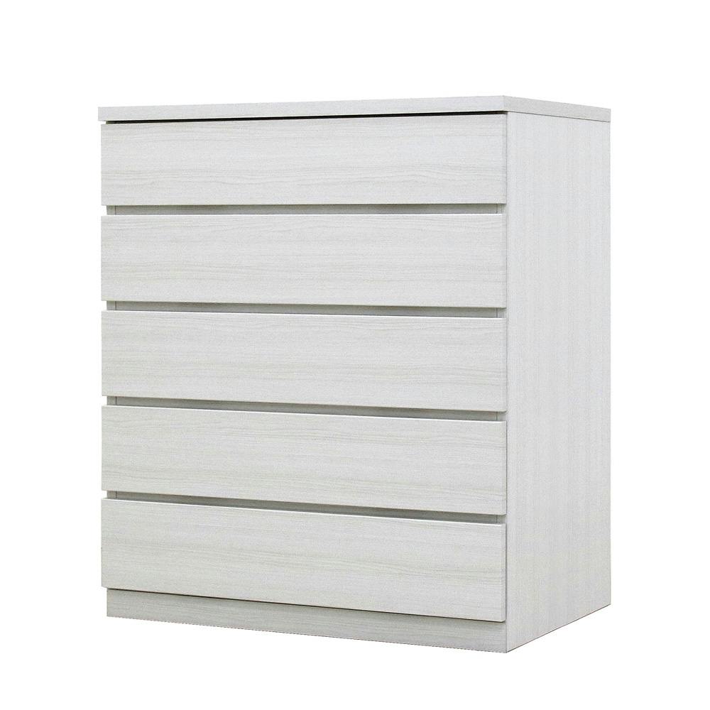 丸田木工 フィット チェスト タンス 幅80 5段 奥行55cm ホワイト 押入れ収納 衣類収納 衣装ケース fi080555cwh【別送品】