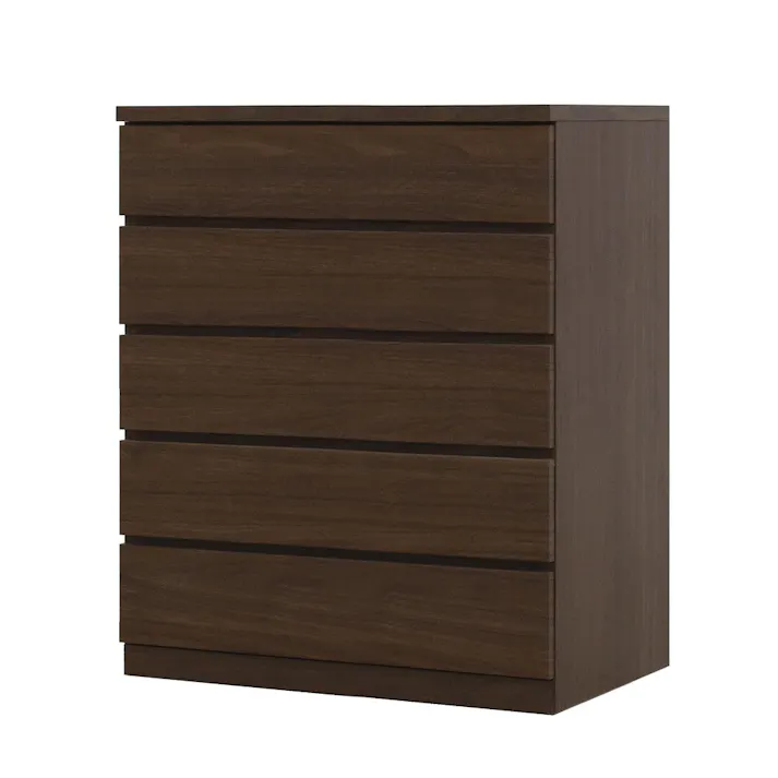丸田木工 フィット チェスト タンス 幅80 5段 奥行55cm ウォールナット 押入れ収納 衣類収納 衣装ケース fi080555cwn【別送品】