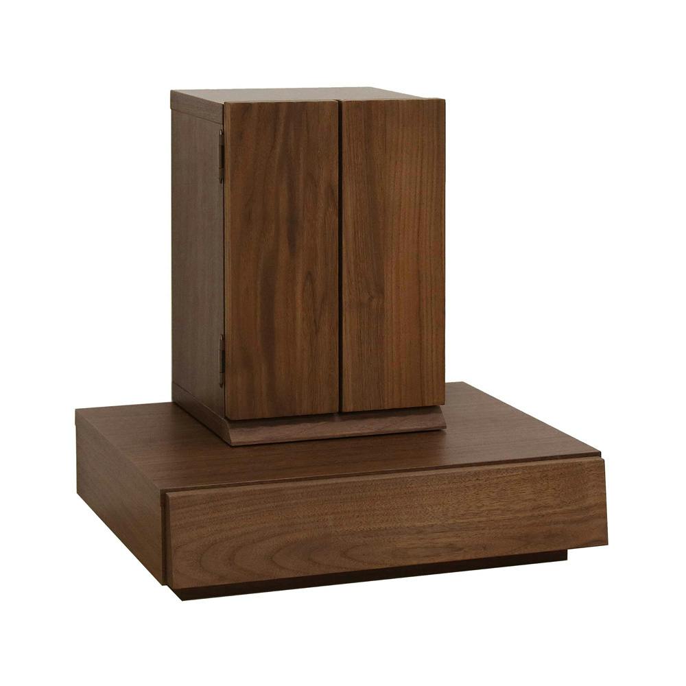 丸田木工 厨子型モダン仏壇 グルーブ ウォールナット 収納付ステージセット 家具調仏壇 モダン仏壇 ミニ仏壇 gvset002bwn【別送品】