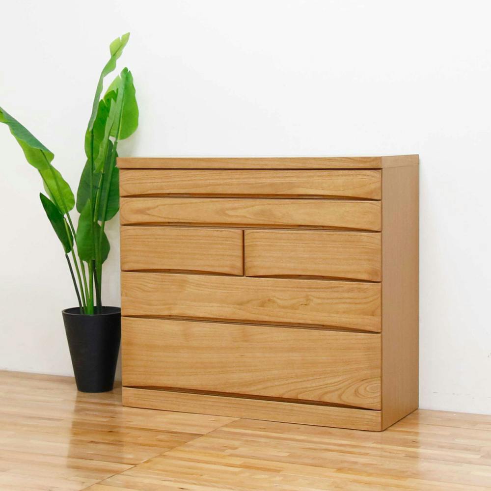 丸田木工 桐蔵 チェスト タンス 幅102 5段 ナチュラル 衣類収納 着物