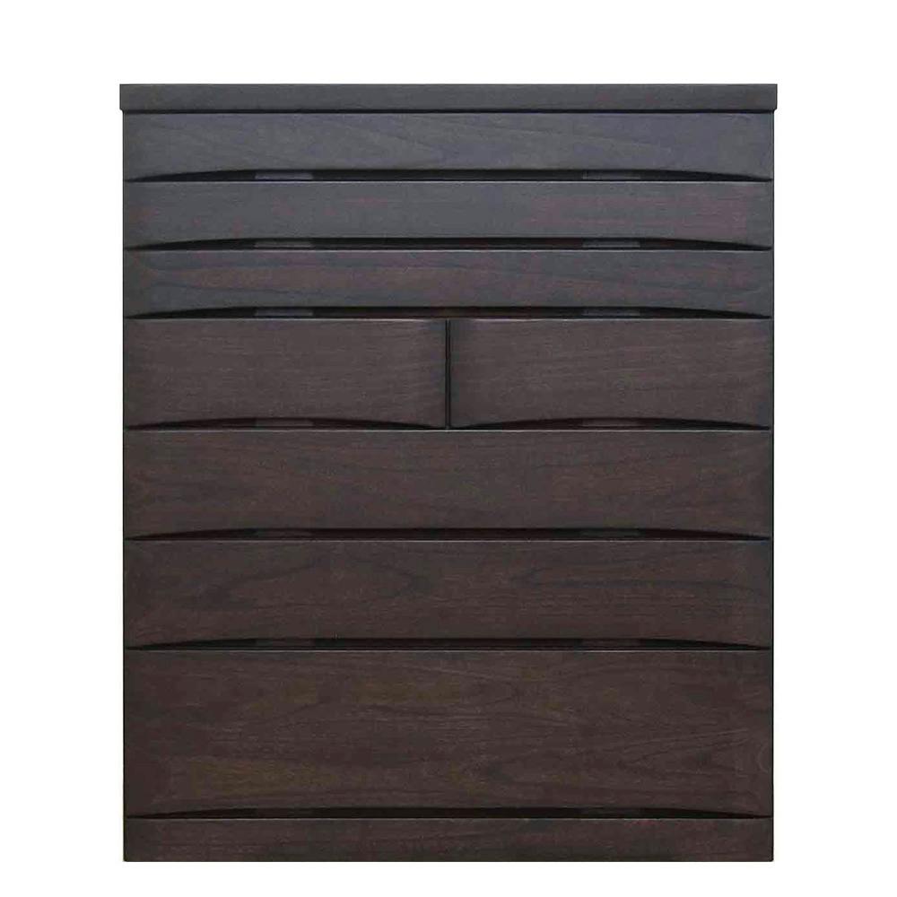 丸田木工 桐蔵 チェスト タンス 幅102 7段 ダーク 衣類収納 着物収納