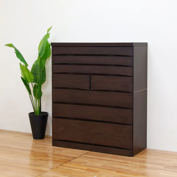 丸田木工 桐蔵 チェスト タンス 幅102 7段 ダーク 衣類収納 着物収納 桐ダンス kg102700cdk【別送品】