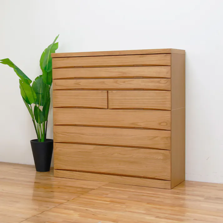 丸田木工 桐蔵 チェスト タンス 幅118 7段 ナチュラル 衣類収納 着物収納 桐ダンス kg118700cna【別送品】