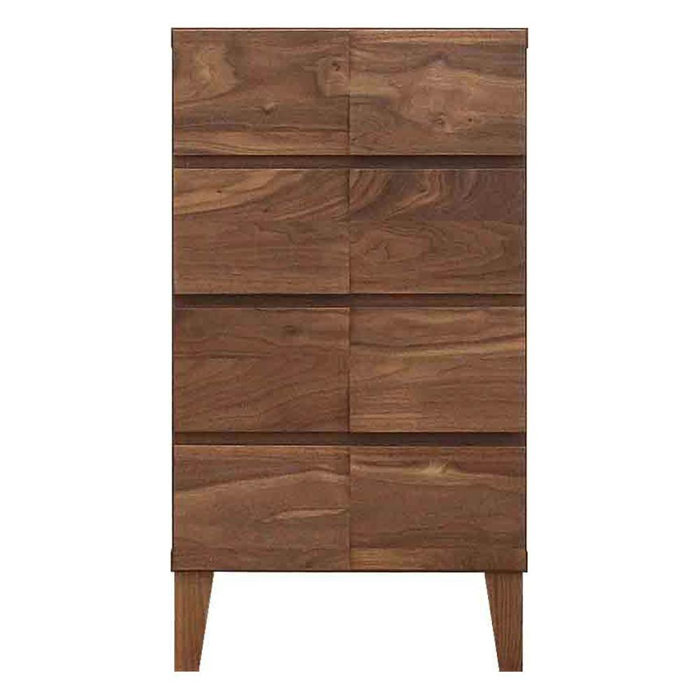 丸田木工 モデルノ チェスト タンス 幅44 4段 ウォールナット スリムチェスト リビングチェスト 収納 md044400cwn【別送品】