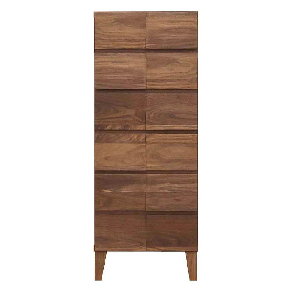 丸田木工 モデルノ チェスト タンス 幅44 6段 ウォールナット スリムチェスト リビングチェスト 収納 md044600cwn【別送品】