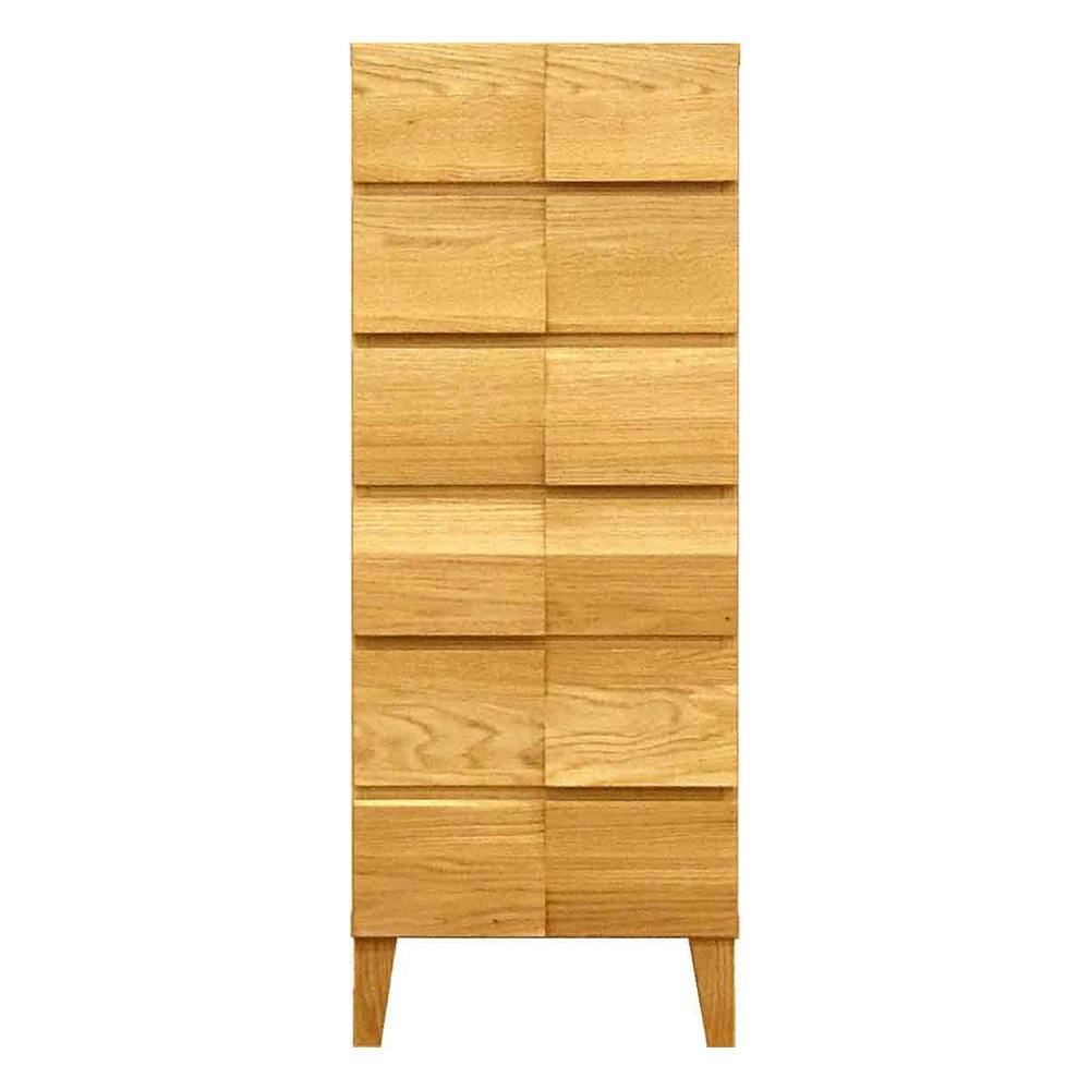 丸田木工 モデルノ チェスト タンス 幅44 6段 ホワイトオーク スリムチェスト リビングチェスト 収納 md044600cwo【別送品】