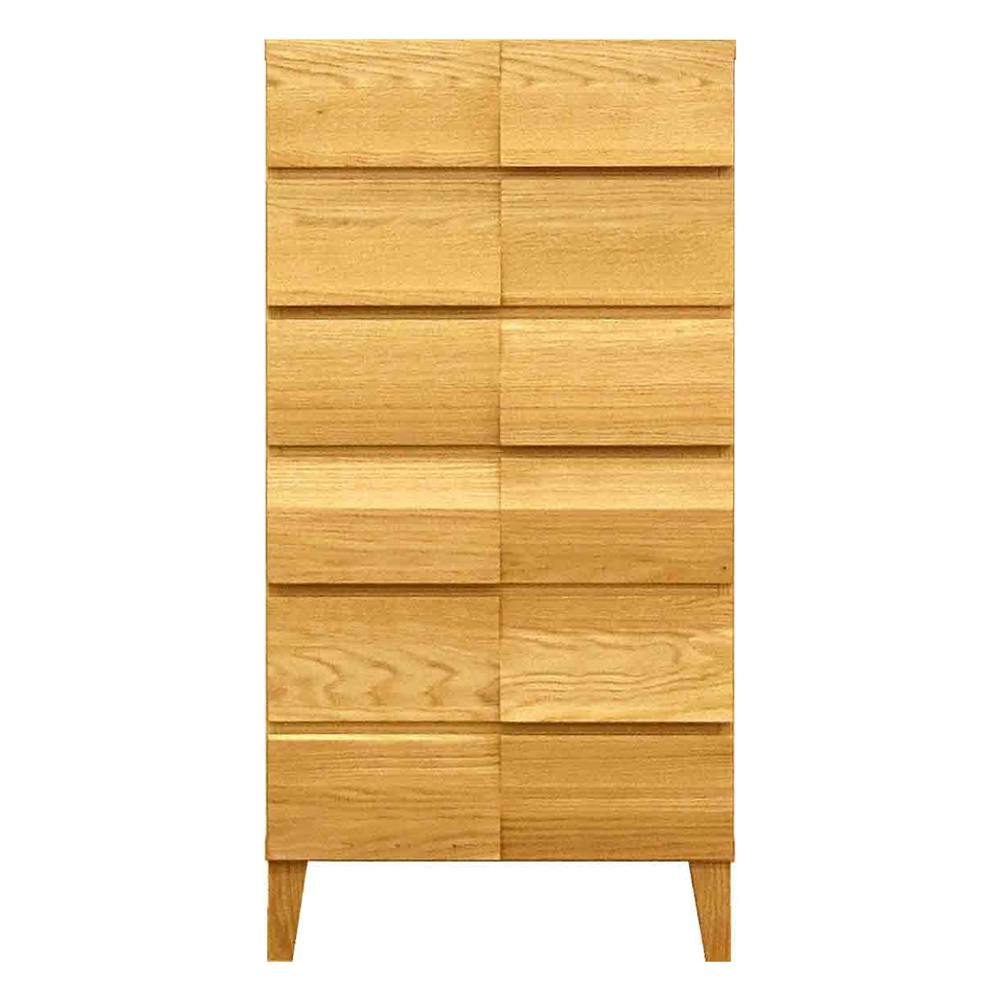 丸田木工 モデルノ チェスト タンス 幅58 6段 ホワイトオーク スリムチェスト リビングチェスト 収納 md058600cwo【別送品】