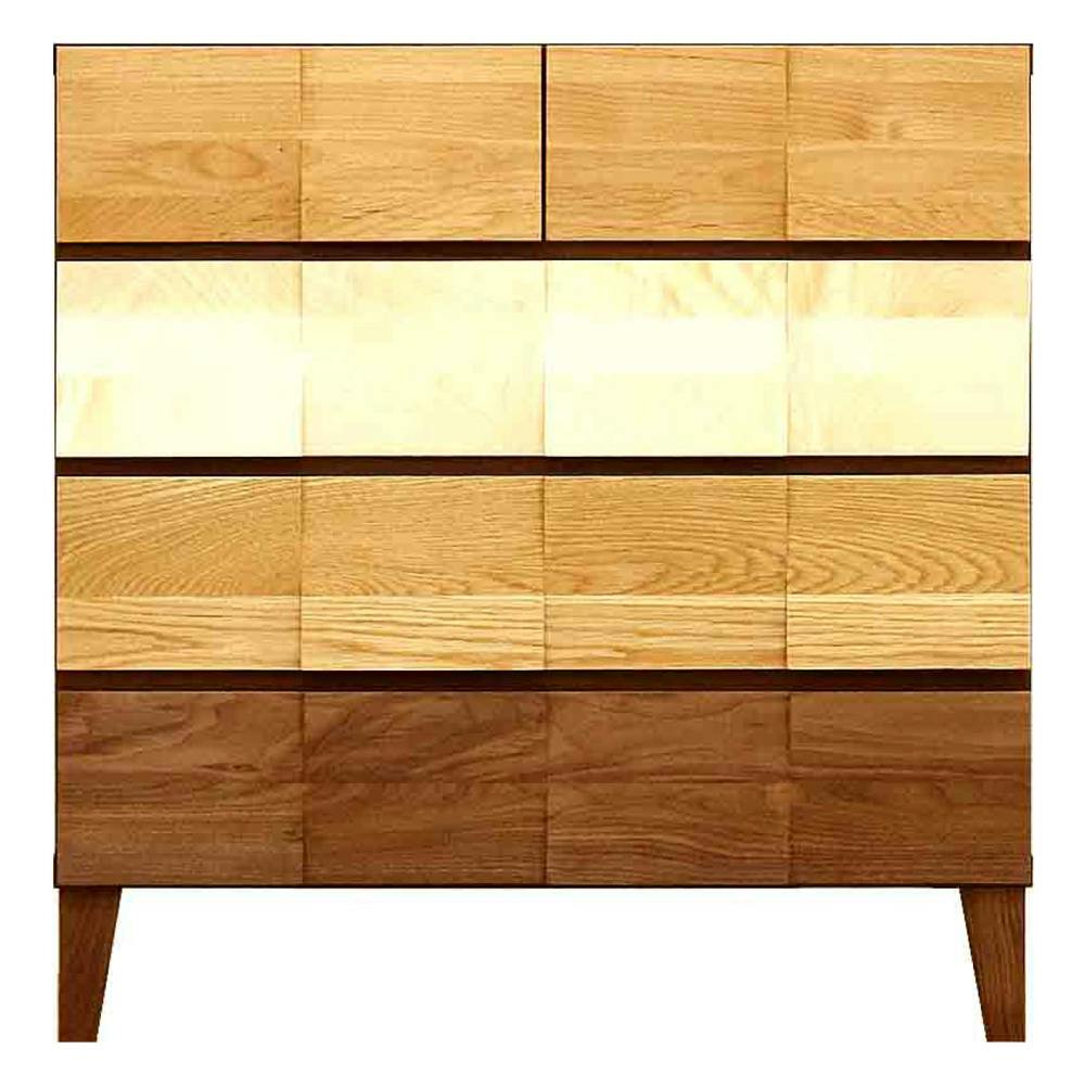 丸田木工 モデルノ チェスト タンス 幅78 4段 MIX スリムチェスト リビングチェスト 収納 md078400cmx【別送品】