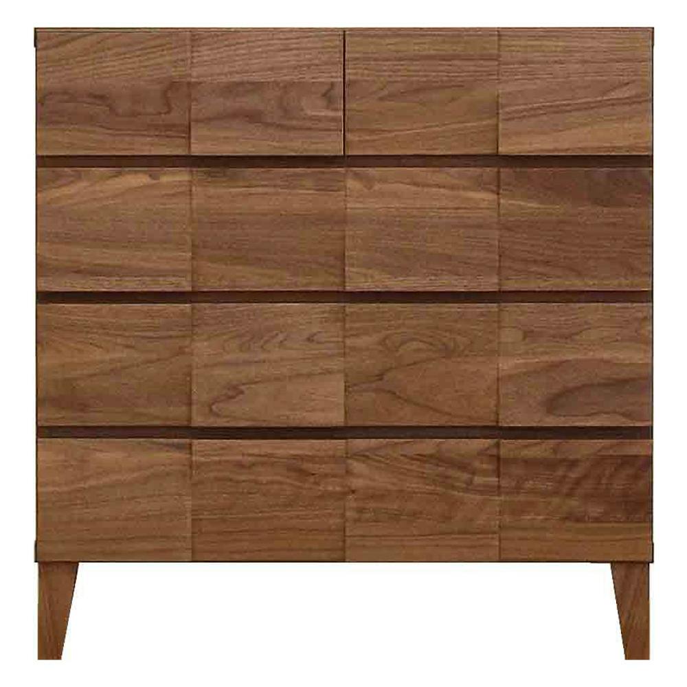 丸田木工 モデルノ チェスト タンス 幅78 4段 ウォールナット スリムチェスト リビングチェスト 収納 md078400cwn【別送品】