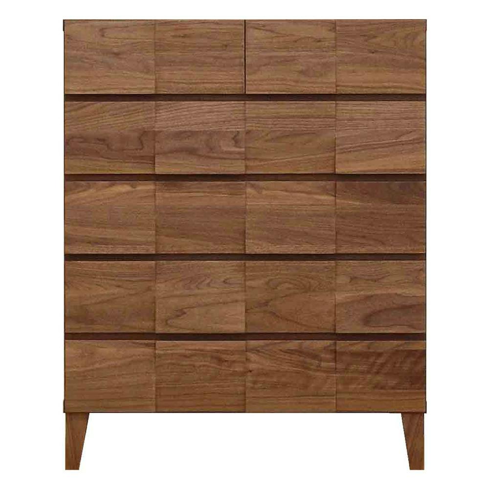 丸田木工 モデルノ チェスト タンス 幅78 5段 ウォールナット スリムチェスト リビングチェスト 収納 md078500cwn【別送品】