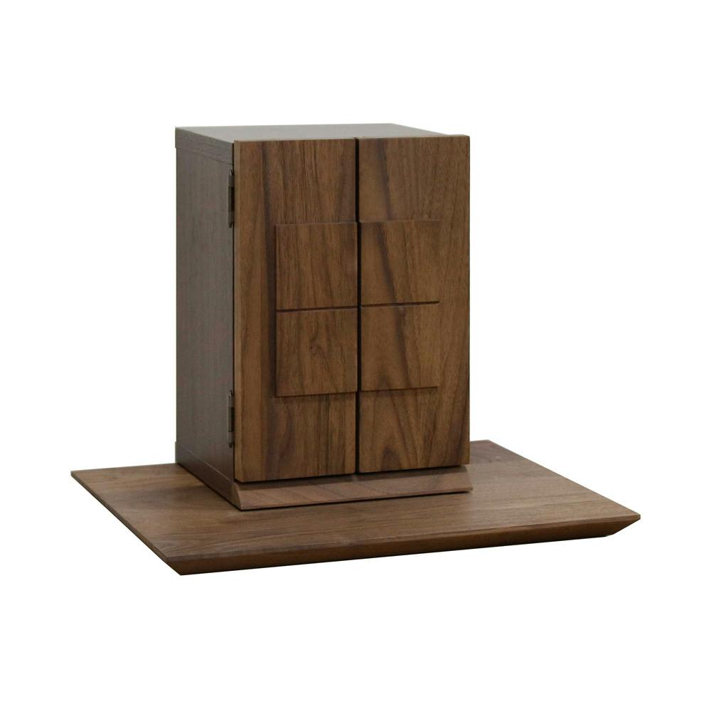 丸田木工 厨子型モダン仏壇 ロリエフ ウォールナット 無垢板ステージセット 家具調仏壇 モダン仏壇 ミニ仏壇 rfset001bwn【別送品】