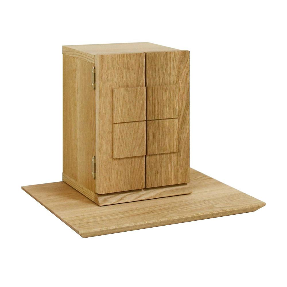 丸田木工 厨子型モダン仏壇 ロリエフ ホワイトオーク 無垢板ステージセット 家具調仏壇 モダン仏壇 ミニ仏壇 rfset001bwo【別送品】