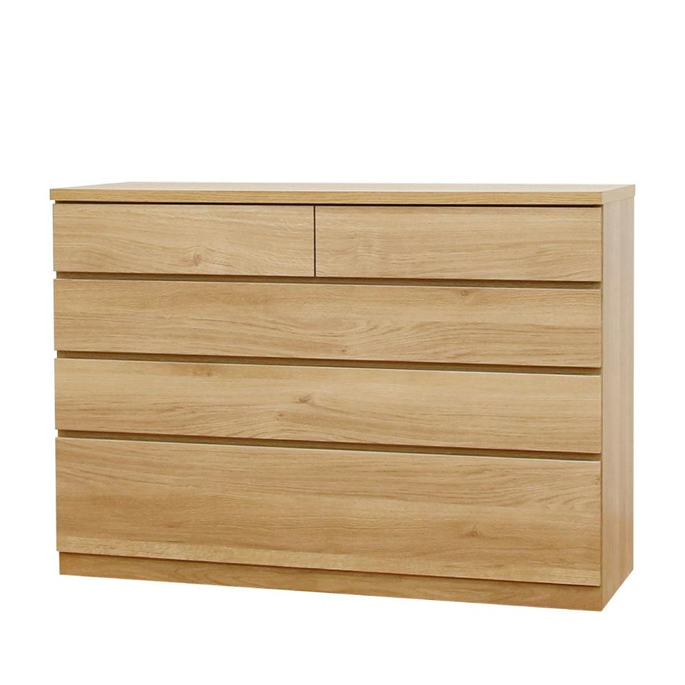 丸田木工 キューブ チェスト タンス 幅120 4段 オーク 収納 箪笥 大川