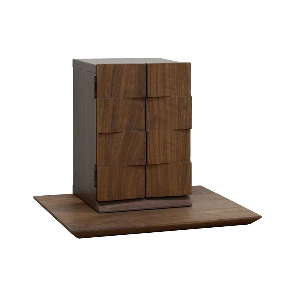 丸田木工 厨子型モダン仏壇 ティルト ウォールナット 無垢板ステージセット 家具調仏壇 モダン仏壇 ミニ仏壇 tiset001bwn【別送品】