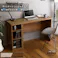 HomeTaste ヴィンテージ シンプルデスク90cm幅+サイドラック30cm幅セット【Ridgewood-リッジウッドー】 シャビーオーク モダンデスク 組立簡単家具 おしゃれテーブル BRHT-DSK90SRK--SBO【別送品】