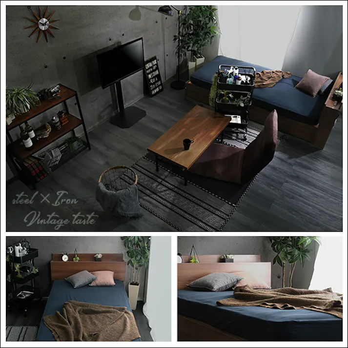 HomeTaste 棚・収納付きヴィンテージチェストベッド シングル【BROOK】 ホワイトオーク 寝具 おしゃれ 安いベッド BRSTL-S--WOK【別送品】