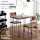 HomeTaste ヴィンテージ背もたれ付きダイニング3点セット 【Ferro e Legno-フェロエ レグノー】 ウォールナット モダン ファミリー向け ダイニングセット BRV-3--WAL【別送品】