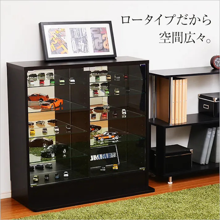 HomeTaste コレクションラック【-Luke-ルーク】深型ロータイプ ホワイト 趣味収納 かっこいい 推し活 CLR-D-900--WH【別送品】