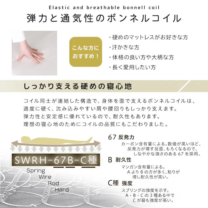 HomeTaste 脚付きボンネルコイルロールマットレス【SPINNAM-スピンナムー】 シングルサイズ ブラック 寝具 熟睡 足つきベッド CRM-01S--BK【別送品】