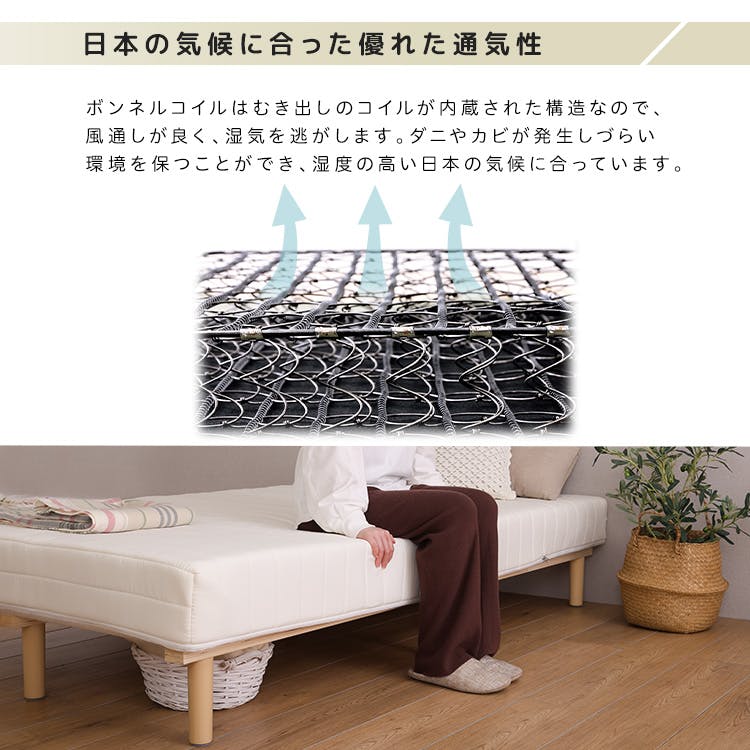HomeTaste 脚付きボンネルコイルロールマットレス【SPINNAM