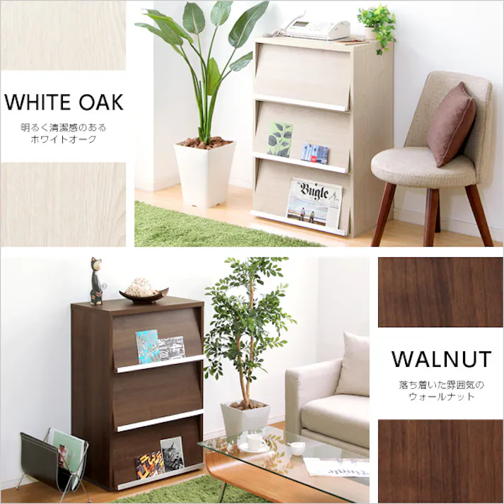 HomeTaste 収納家具【DEALS-ディールズー】 フラップ扉3枚タイプ ウォールナット シンプル おしゃれ収納 大容量収納 DS60-F3--WAL【別送品】