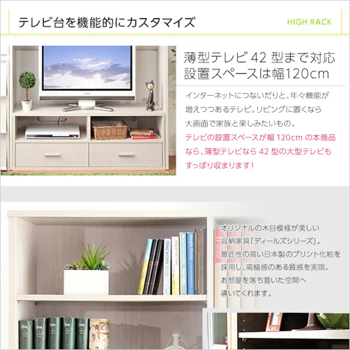 HomeTaste 収納家具【DEALS-ディールズー】ハイラック ウォールナット シンプル おしゃれ収納 大容量収納 DSP-HR125--WAL---LF2【別送品】