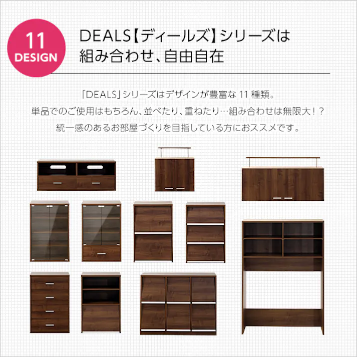 HomeTaste 収納家具【DEALS-ディールズー】テレビ台 ウォールナット シンプル おしゃれ収納 大容量収納 DSP-TV120--WAL---LF2【別送品】