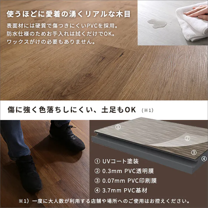 HomeTaste はめこみ式フロアタイル 72枚セット【Wood Flats-ウッドフラッツー】 ウォールナット DIY 簡単 おしゃれ FJT-72--WAL【別送品】