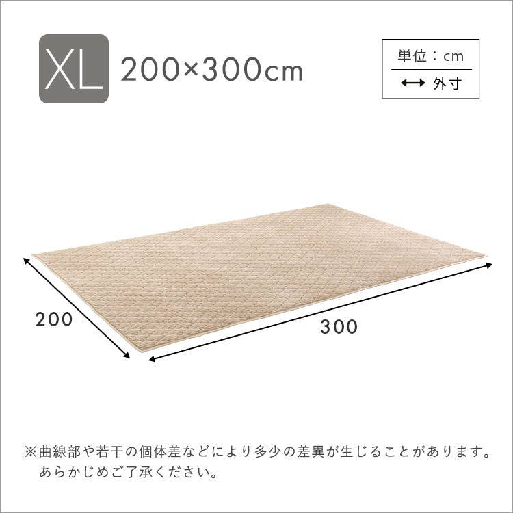 HomeTaste 洗える ストライプ柄フランネルキルトラグ 200cm×300cm