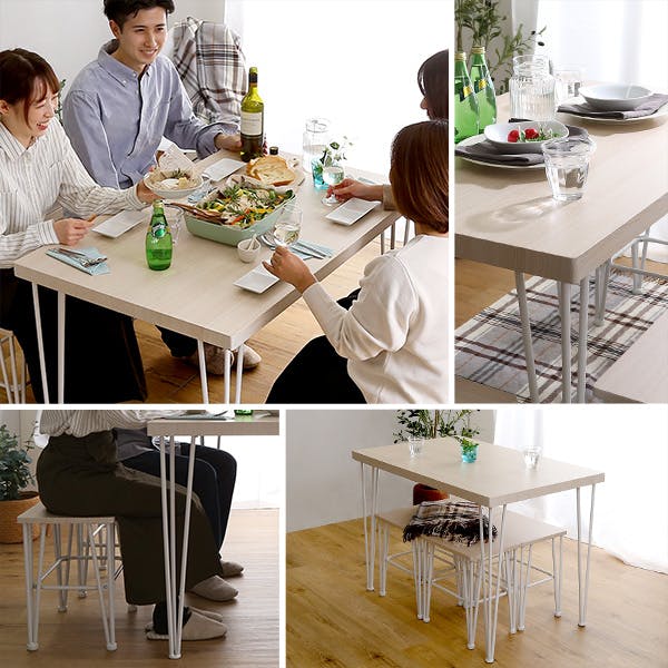 HomeTaste さわやかなオシャレダイニング5点セット 【Frais-フレー