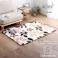 HomeTaste マイクロファイバー・デザインラグマットSサイズ(130×185cm)洗えるラグマット 【WASHFA2】 ハッパベージュ 滑り止め ふわふわ ノンホルム製品 FRG-D2-S--HBE【別送品】