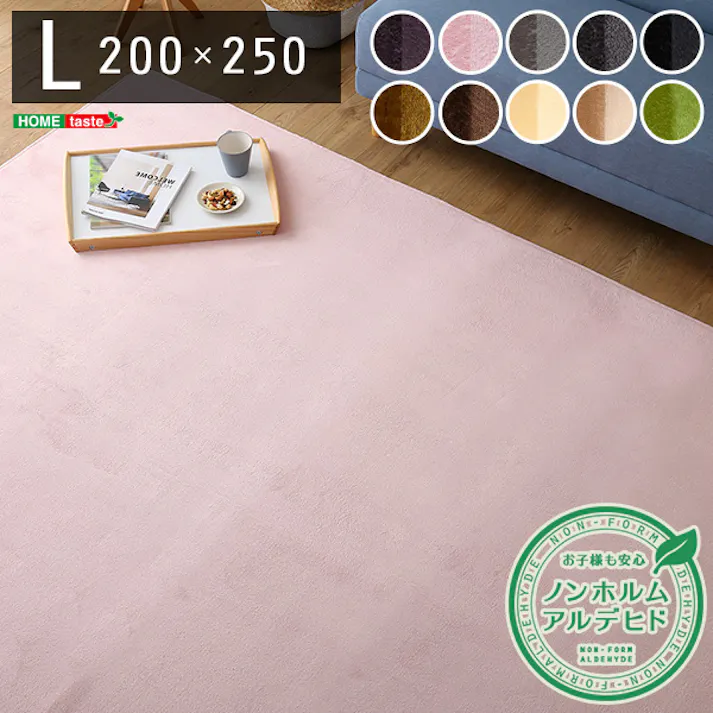 HomeTaste 高密度フランネルマイクロファイバー・ラグマットLサイズ(200×250cm)洗えるラグマット|ナルトレア ダークグレー 速乾 ウォッシャブル マット FRG-L--DGY【別送品】