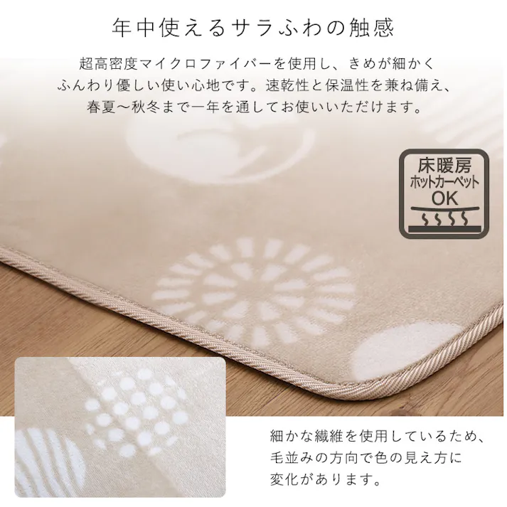 HomeTaste 洗えるデザインキッチンマット 50×80cm【クッチーナ2 -Kuchnia2- 】 スモーキーベージュ 速乾 ウォッシャブル マット FRG-W2-S--SKBE【別送品】