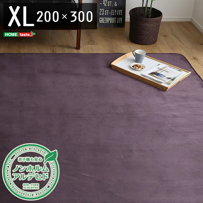 HomeTaste 高密度フランネルマイクロファイバー・ラグXLサイズ(200×300cm)洗えるラグ|ナルトレア アメジスト 速乾 ウォッシャブル マット FRG-XL--AM【別送品】