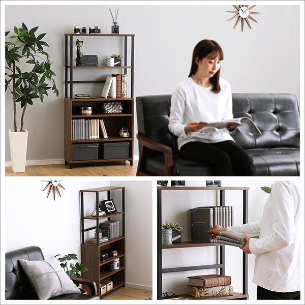 HomeTaste ヴィンテージマルチキャビネット シャビーオーク モダン