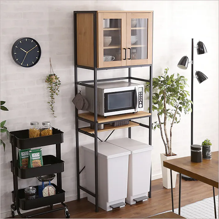 HomeTaste ヴィンテージごみ箱上ラック スリムタイプ 【GREACK-グリックー】 シャビーオーク モダン 狭い 収納 GCK-T2S--SBO【別送品】