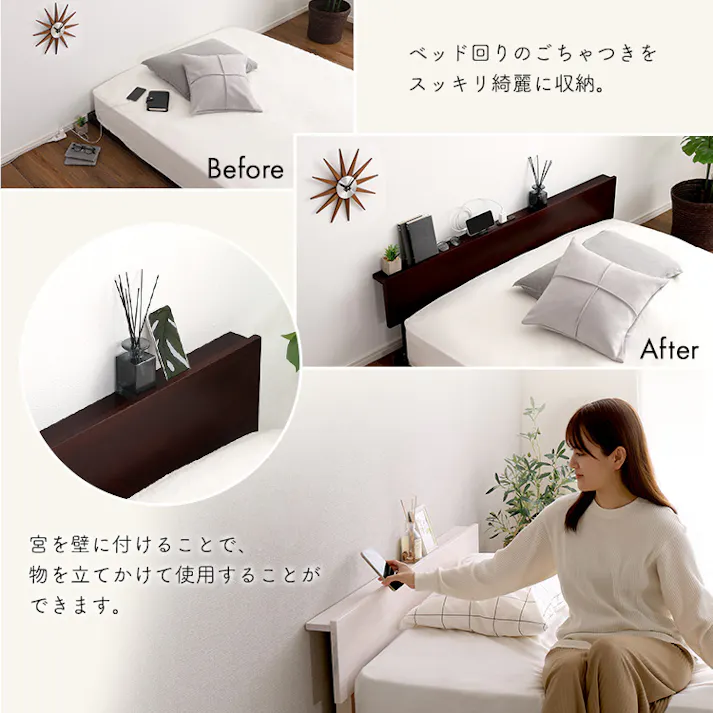 HomeTaste 【宮単品】パイン材高さ2段階調整脚付きすのこベッド用(ダブル) ホワイトウォッシュ 寝具 おしゃれ 安いベッド HP-02D--WHW【別送品】