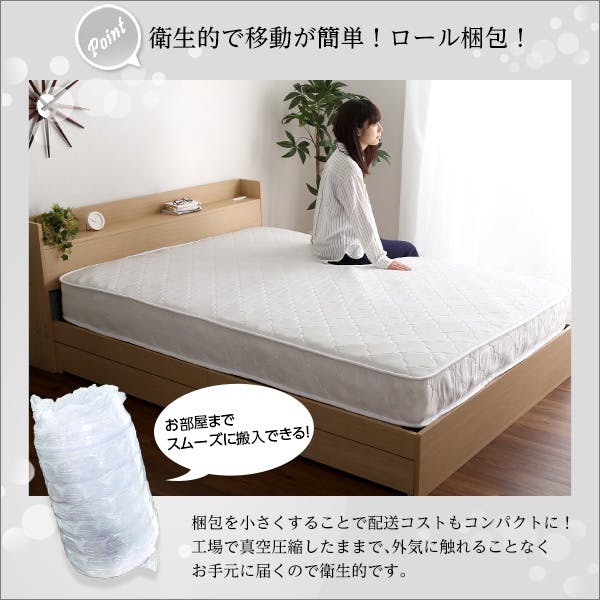 HomeTaste ロール梱包片面仕様ポケットコイルマットレス【Sheera