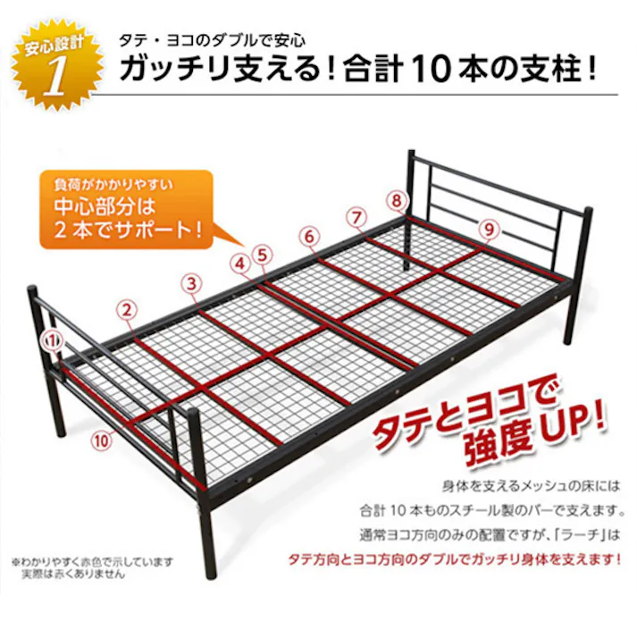 HomeTaste パイプ二段ベッド 【Larch ラーチ】 ホワイト 寝具 おしゃれ 子供部屋 HT80-17--WH---LF2【別送品】