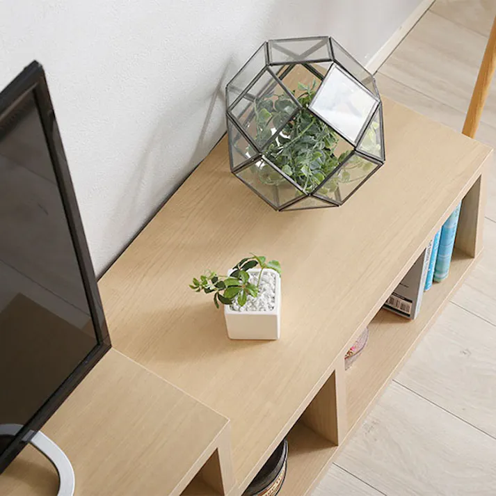 HomeTaste コンパクト伸縮テレビ台(32型まで対応)コーナー、ローボード、リビング収納【LEAD-リードー】 ウォールナット コンパクト 収納 レイアウト自由 LA-75EX--WAL【別送品】