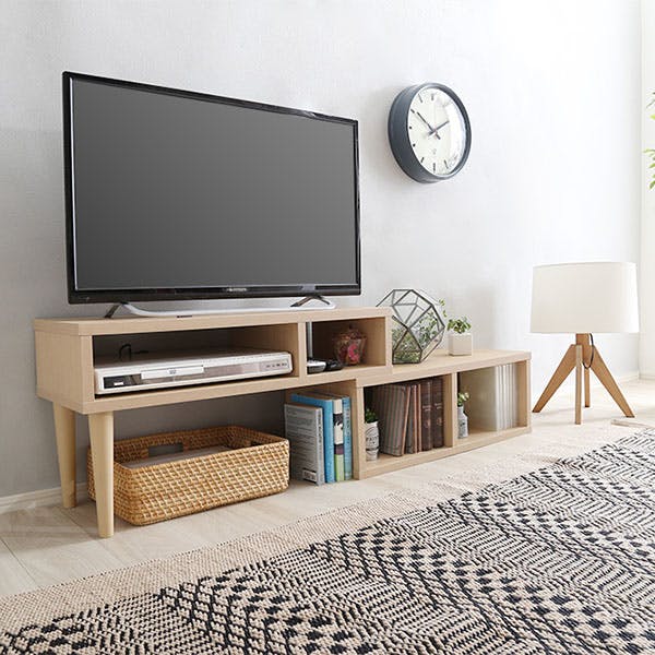 HomeTaste コンパクト伸縮テレビ台(32型まで対応)コーナー、ローボード